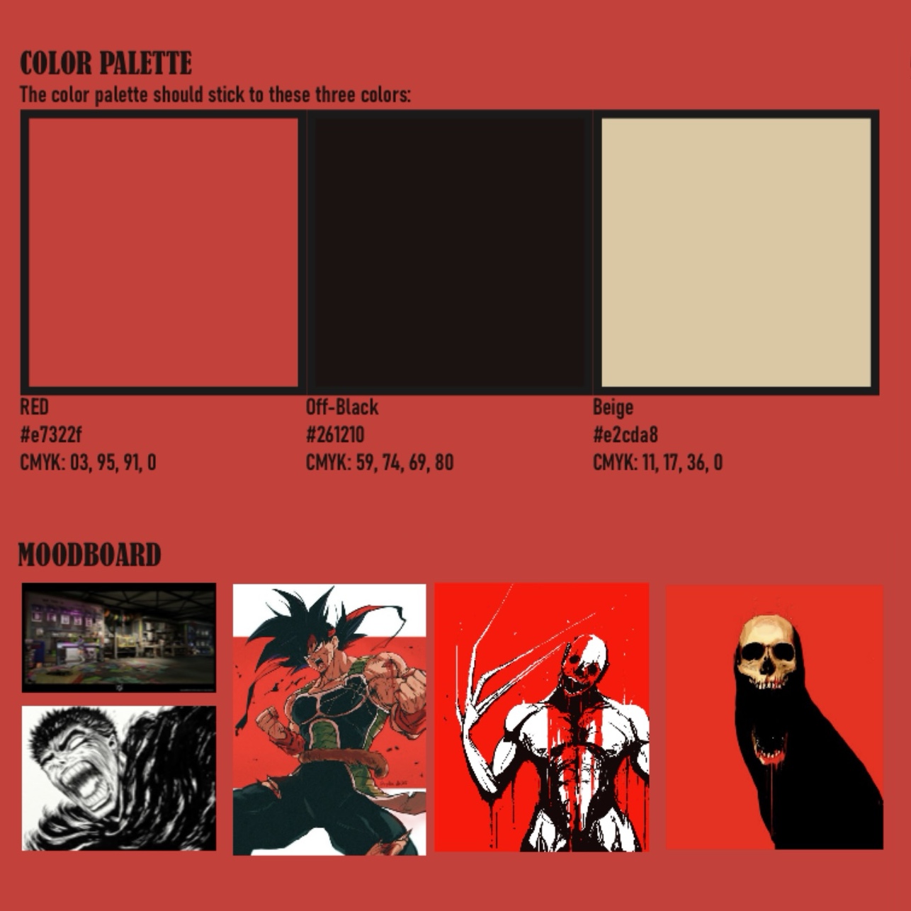 Colour scheme and moodboard